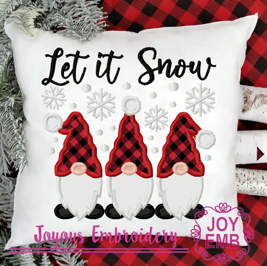 Let it Snow Gnomes Machine Embroidery Design NO:3455