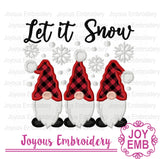 Let it Snow Gnomes Machine Embroidery Design NO:3455