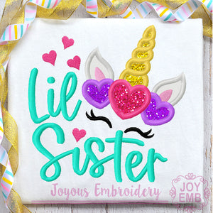 Little Sister Unicorn Machine Embroidery Design