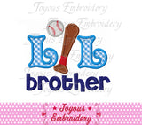 little Brother Baseball Embroidery Applique Design NO:1521
