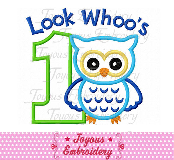 Look Whoo's 1 Owl Applique Machine Embroidery Design NO:2016