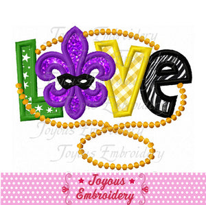 Mardi Gras Love Fleur de lis Embroidery Applique Design NO:2454