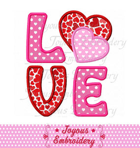 Valentines day Love Heart Applique Embroidery Design NO:1936