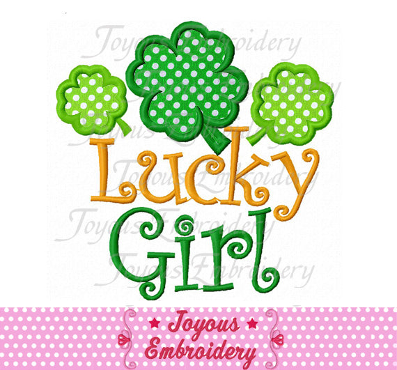 St.Patrick's Day Lucky Girl Applique Machine Embroidery Design NO:1969
