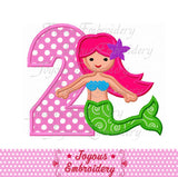 Mermaid Number 2 Applique Machine Embroidery Design NO:1750