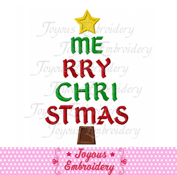 Merry Christmas tree Embroidery Applique Design NO:1838