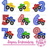 Monster Turck Numbers Machine embroidery file NO:3089