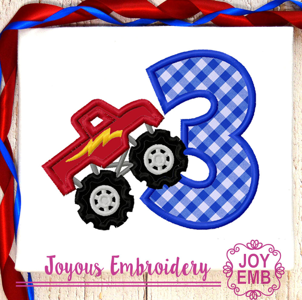 Monster Turck Numbers Machine embroidery file NO:3089