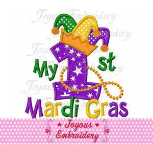 My First Mardi Gras Applique Embroidery Design NO:2431