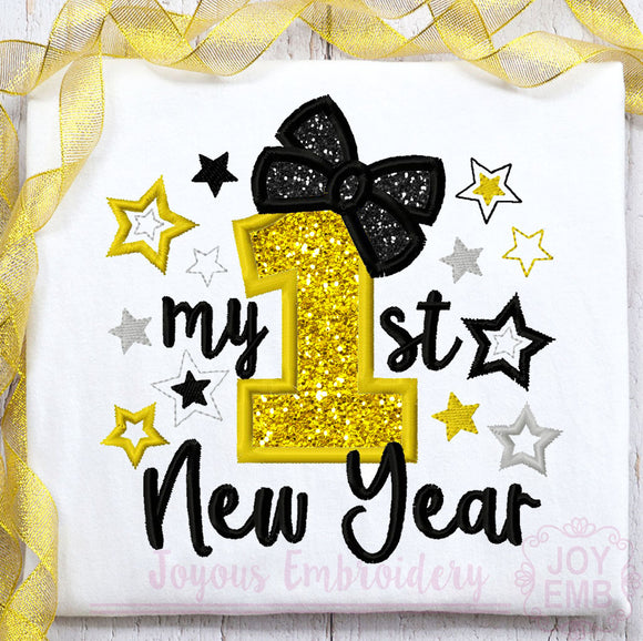 First New Year Applique Machine Embroidery Design