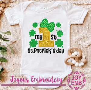 First St Patrick's day Clove Machine embroidery design NO:3458