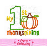 My 1st Thanksgiving Applique Embroidery Design NO:1632