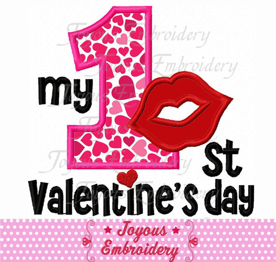 My First Valentine's day Applique Embroidery Design NO:1667