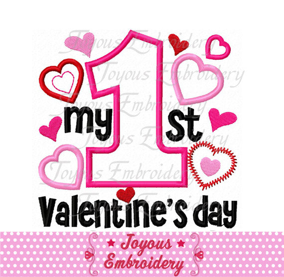 First Valentines day Applique Embroidery Design NO:2250