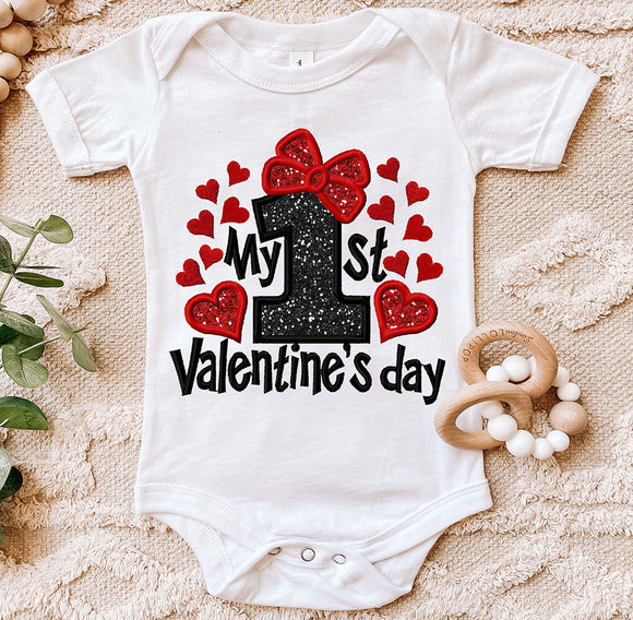 First Valentine's day Heart Embroidery Applique Design NO:2680