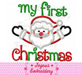 My First Christmas Santa Claus Embroidery Applique Design NO:1642