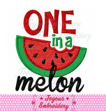 Instant Download ONE in a Melon watermelon Applique Machine Embroidery Design NO:2475