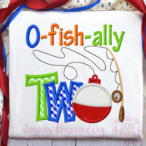 O Fish ally TWO Fishing Appliquqe Machine Embroidery Design