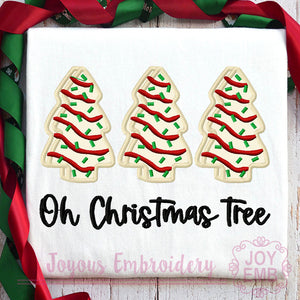 Oh Christmas Tree Debbie Cake Applique Machine Embroidery Design