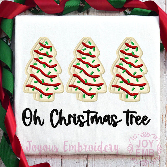 Oh Christmas Tree Debbie Cake Applique Machine Embroidery Design