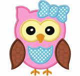 Girl Owl Applique Machine Embroidery Design,Owl embroidery,Girls applique instant download design NO:1293