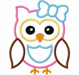 Girl Owl Applique Machine Embroidery Design,Owl embroidery,Girls applique instant download design NO:1293