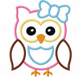 Girl Owl Applique Machine Embroidery Design NO:1293