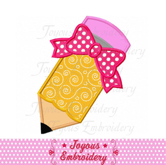 Back To School Pencil Applique Machine Embroidery Design