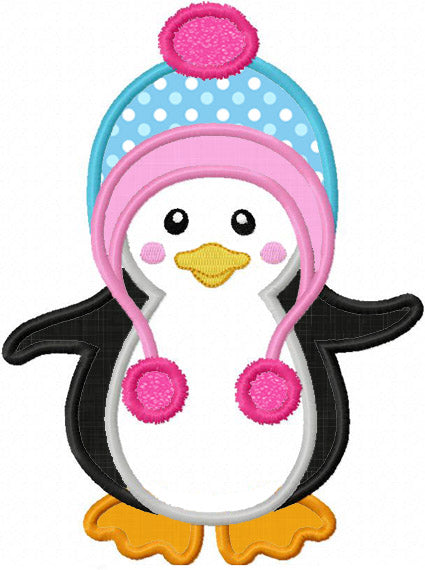 Instant Download Penguin Applique Machine Embroidery Design NO:1268