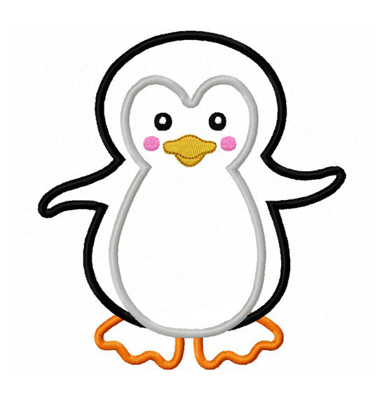 Instant Download Penguin Applique Machine Embroidery Design NO:1412