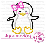 Penguin Baby For Girls Applique Machine Embroidery Design NO:2690