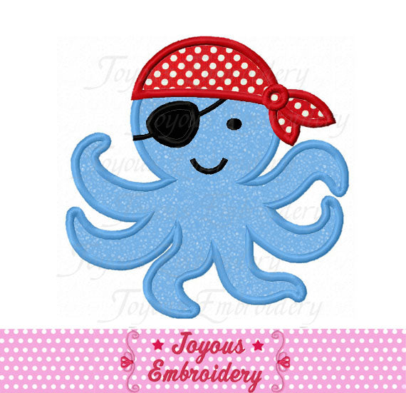 Instant Download Pirate Octopus Digital Applique Machine Embroidery Design NO:2334