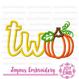 Pumpkin Two Applique Machine Embroidery Design