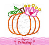 Thanksgiving Pumpkin With Crown Applique Embroidery Design NO:1818
