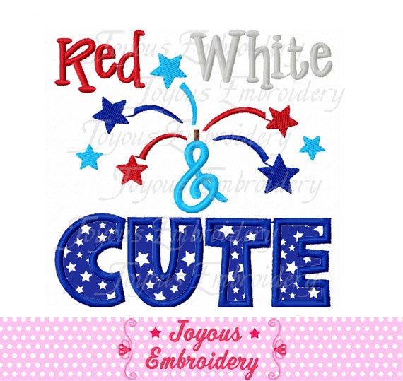 4th of July Red White&Cute Applique Embroidery Design NO:1722