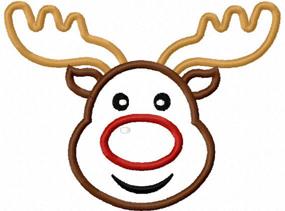 Christmas Reindeer Applique Machine Embroidery Design NO:1242