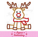 Christmas Reindeer Applique Machine Embroidery Design NO:1846