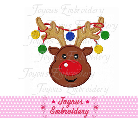 Reindeer Ornament Applique Machine Embroidery Design NO:1295