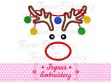 Christmas Reindeer With Ornament Applique Machine Embroidery Design NO:1393