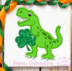 St Patricks day Dinosaur Applique Machine Embroidery
