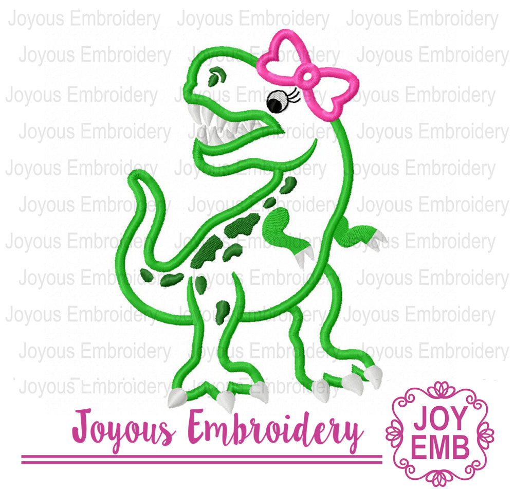 Girl Rex Applique Machine Embroidery Design