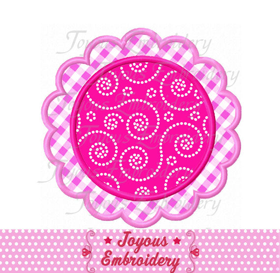 Scalloped Circle Applique Embroidery Design NO:2606