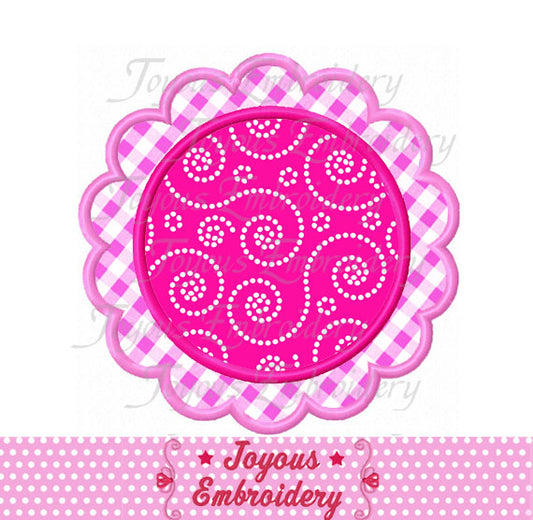 Scalloped Circle Applique Embroidery Design NO:2606