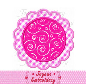 Scalloped Circle Applique Embroidery Design NO:2606