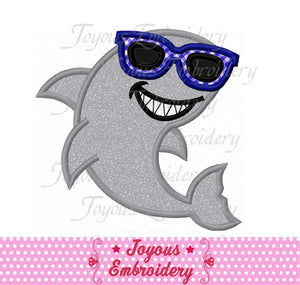 Instant Download Shark With Glasses Machine Embroidery Design NO:2493