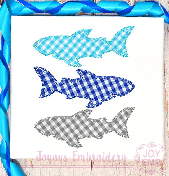 Shark Applique Machine Embroidery Design