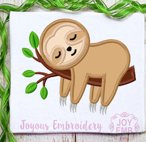 Sloth Applique Machine Embroidery File