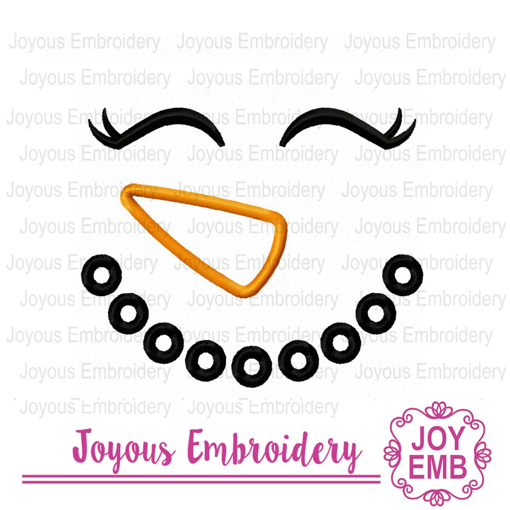 Snowman Face Applique Machine Embroidery Design