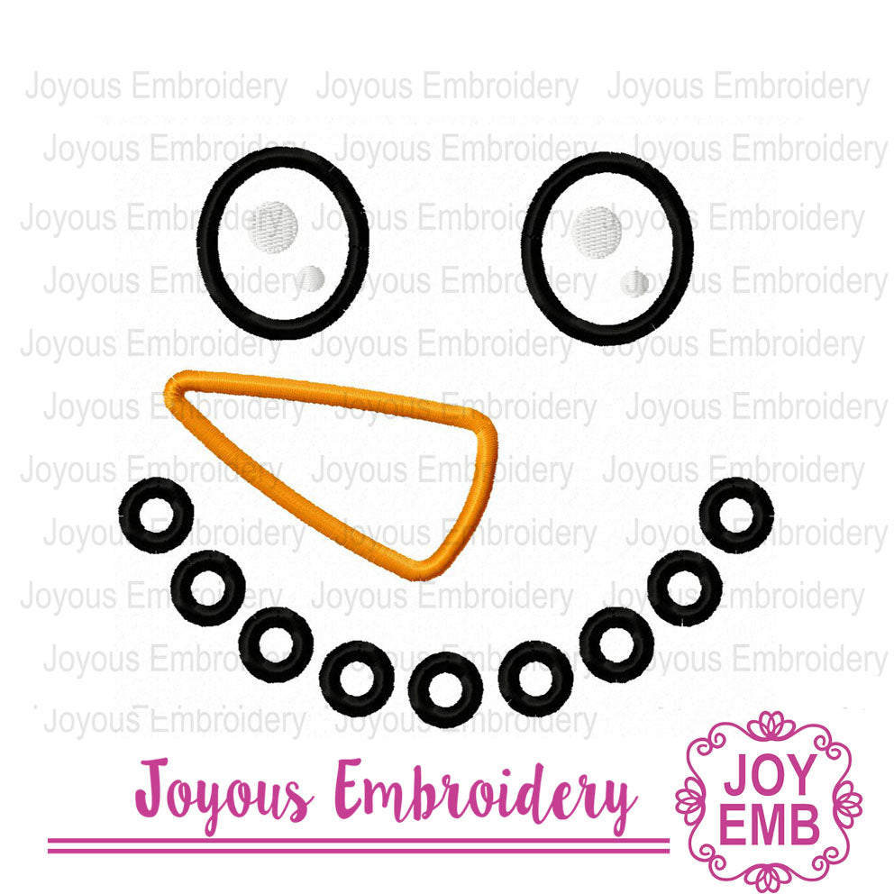 Snowman Face Applique Machine Embroidery Design