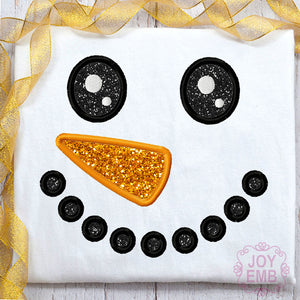 Snowman Face Applique Machine Embroidery Design